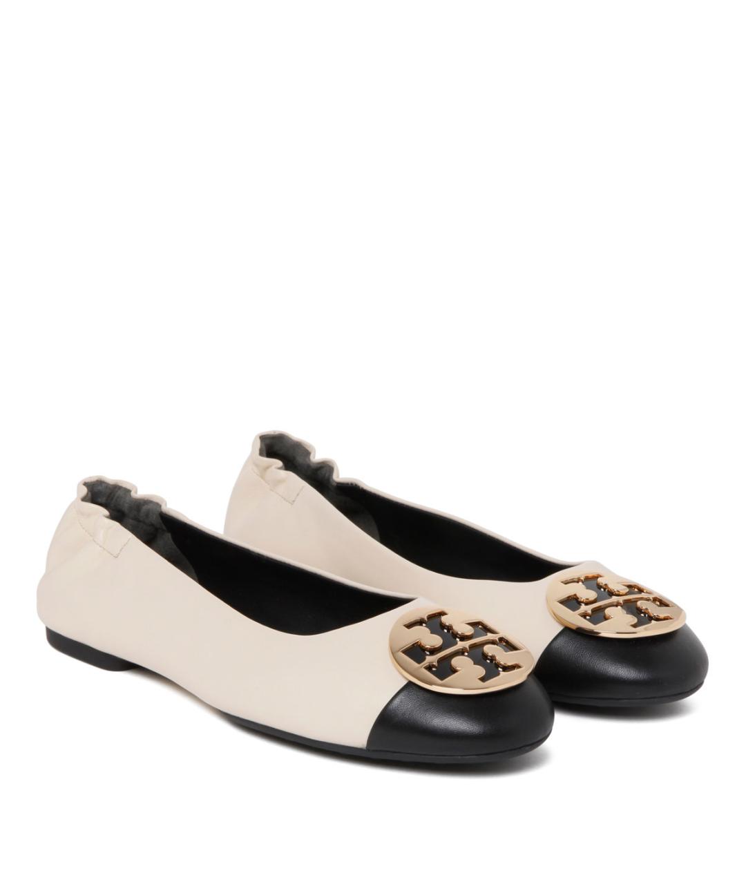 TORY BURCH Бежевые кожаные балетки, фото 2