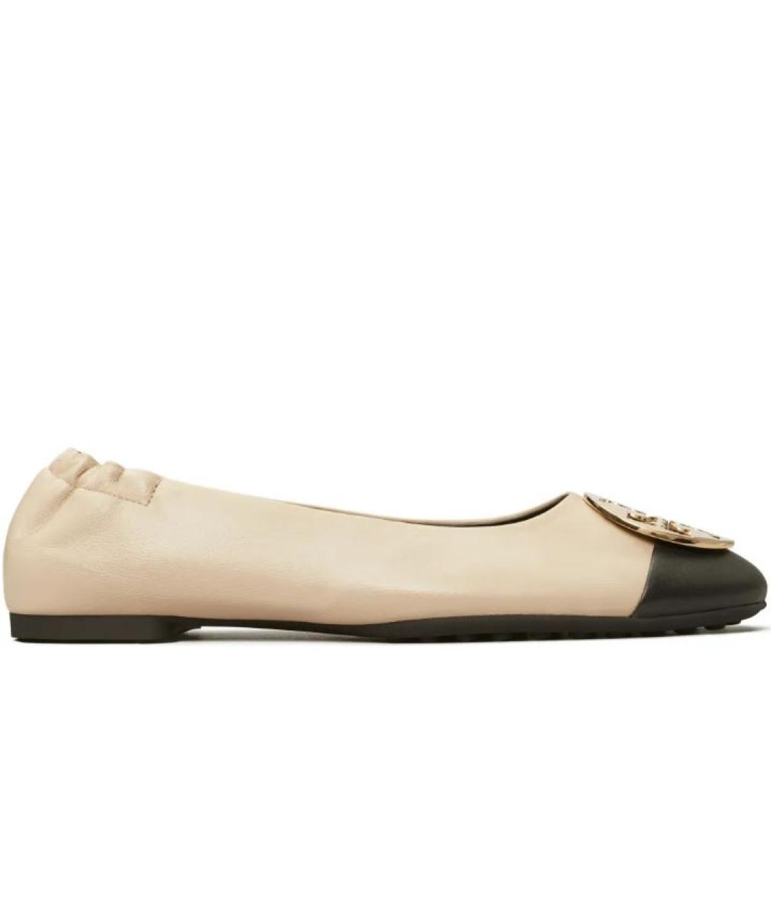 TORY BURCH Бежевые кожаные балетки, фото 5