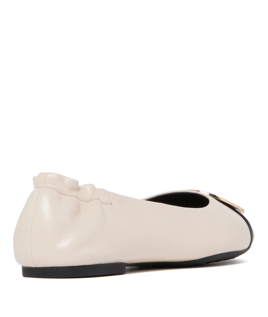 TORY BURCH Бежевые кожаные балетки, фото 3