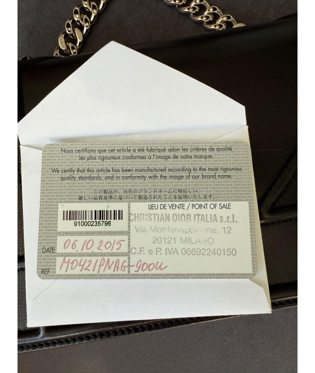 CHRISTIAN DIOR Черная кожаная сумка через плечо, фото 5