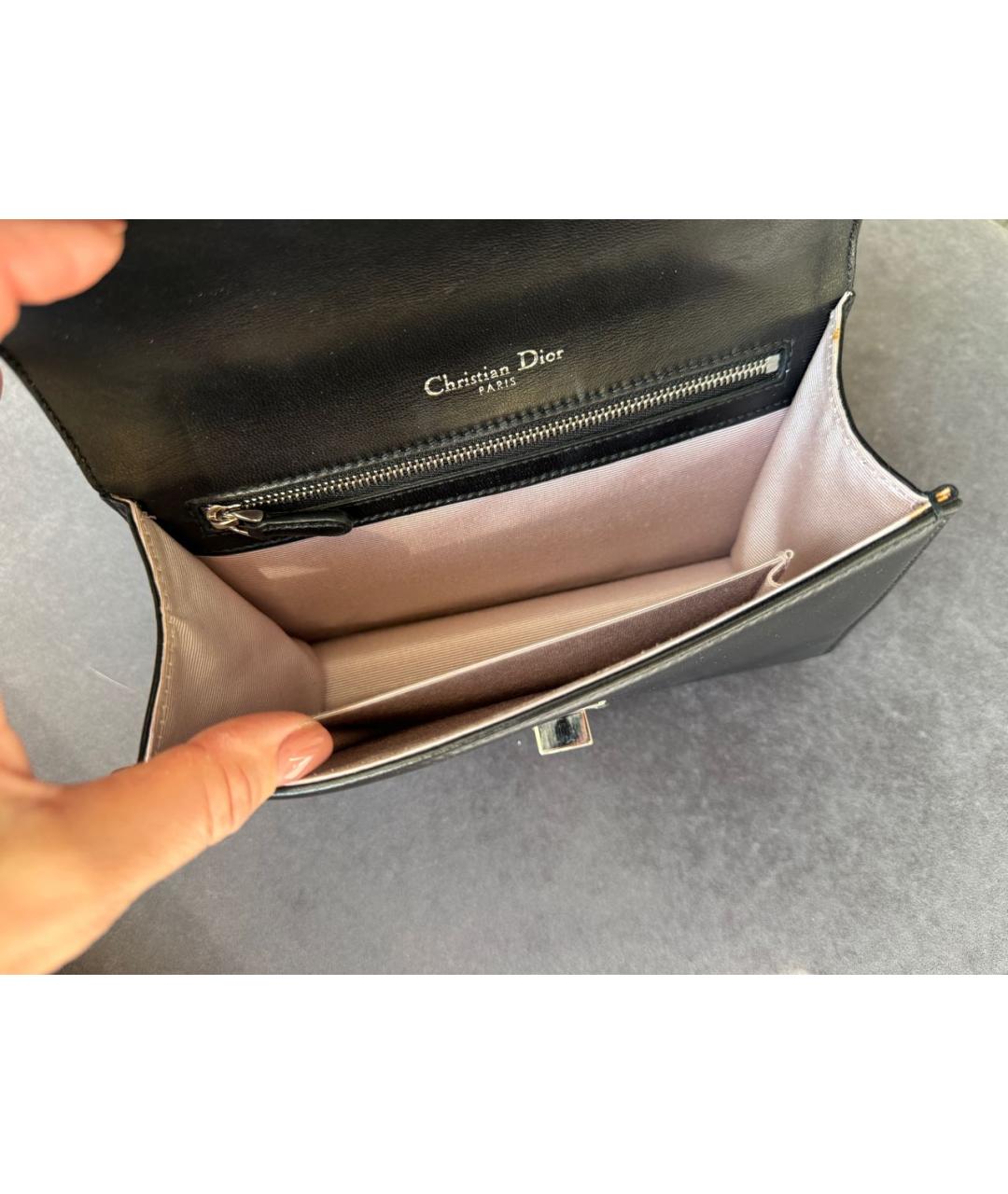 CHRISTIAN DIOR Черная кожаная сумка через плечо, фото 4
