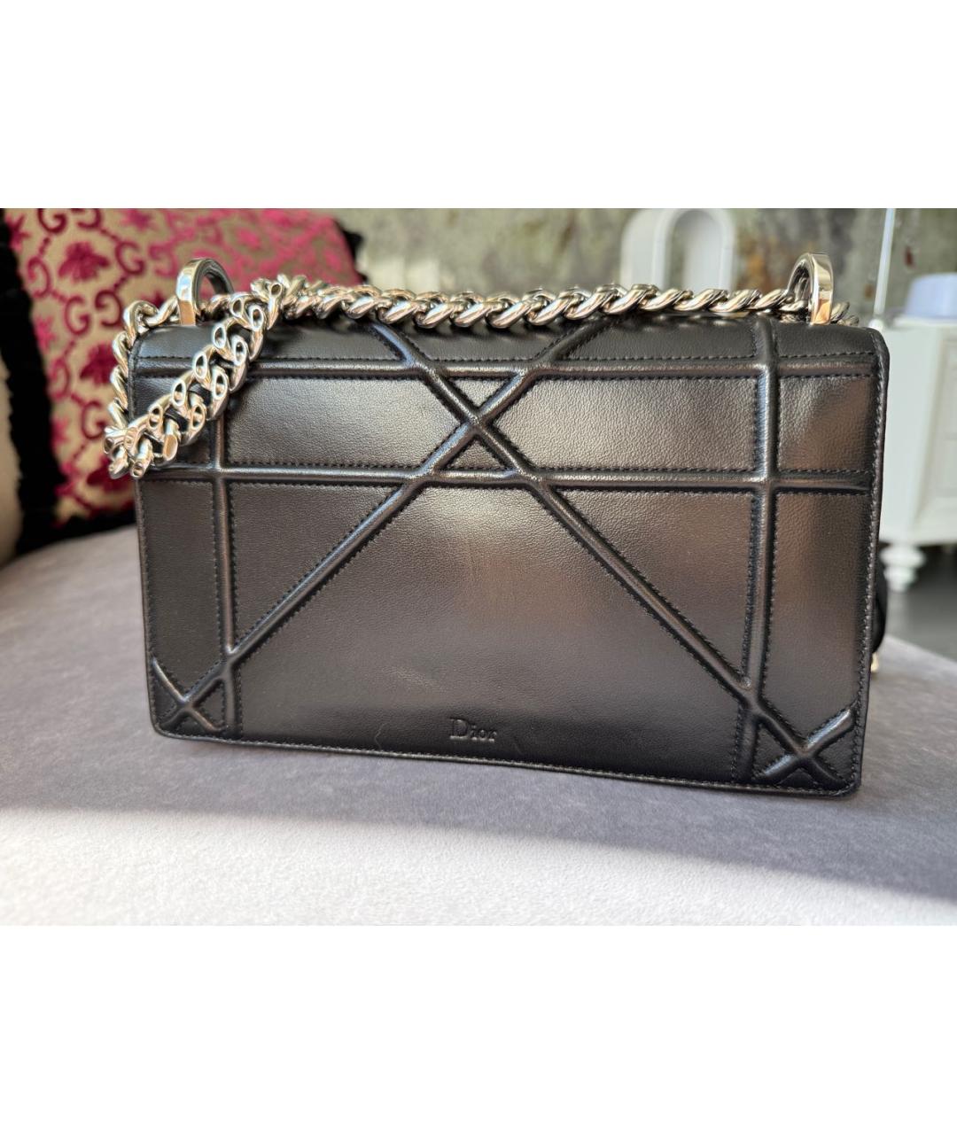 CHRISTIAN DIOR Черная кожаная сумка через плечо, фото 2