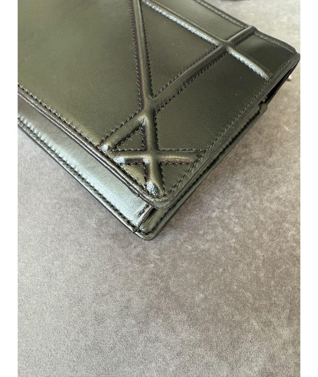 CHRISTIAN DIOR Черная кожаная сумка через плечо, фото 6