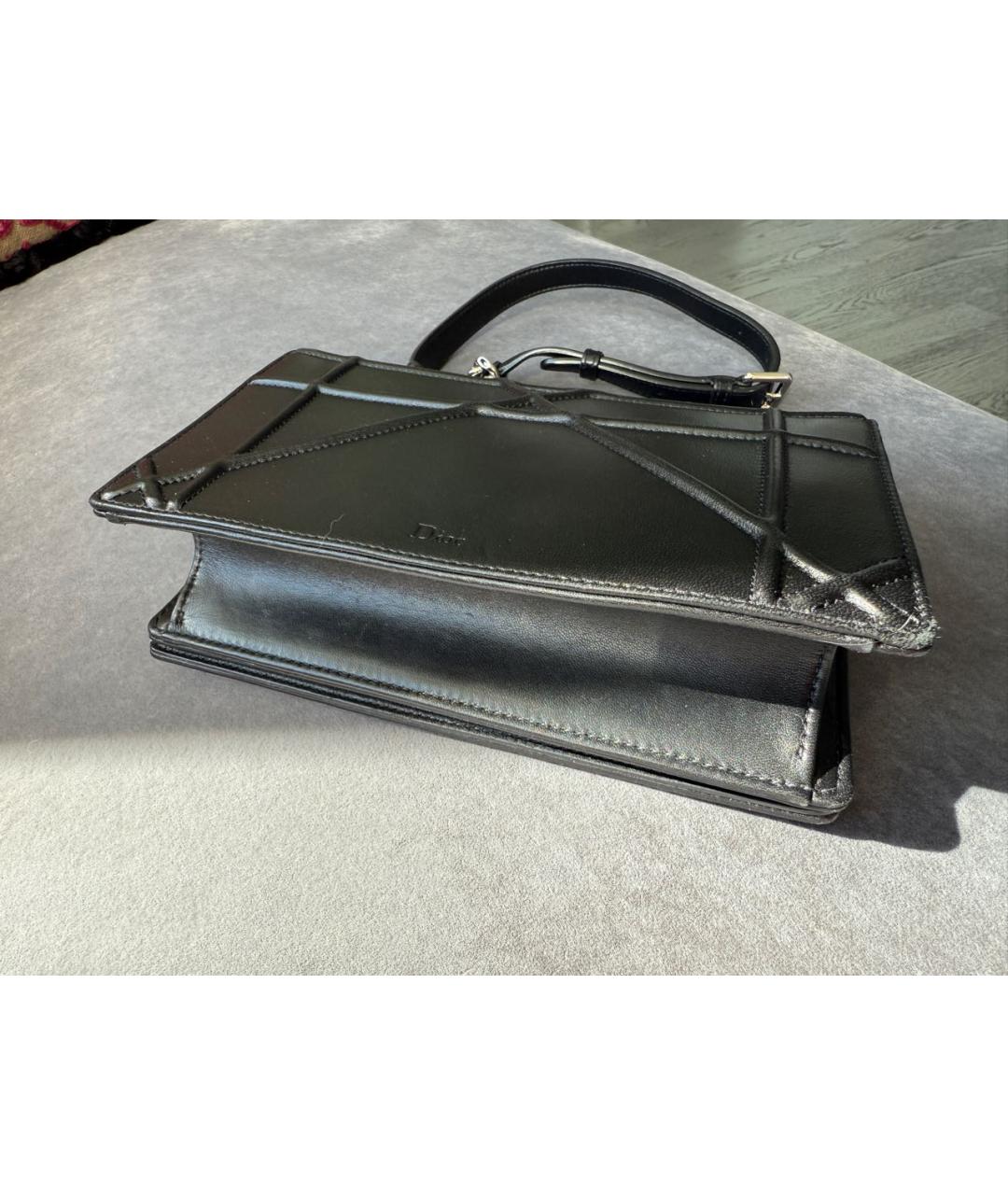 CHRISTIAN DIOR Черная кожаная сумка через плечо, фото 3