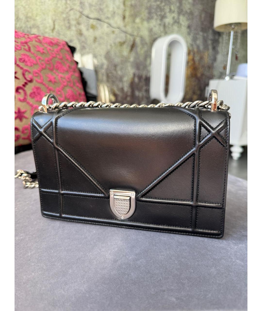 CHRISTIAN DIOR Черная кожаная сумка через плечо, фото 8