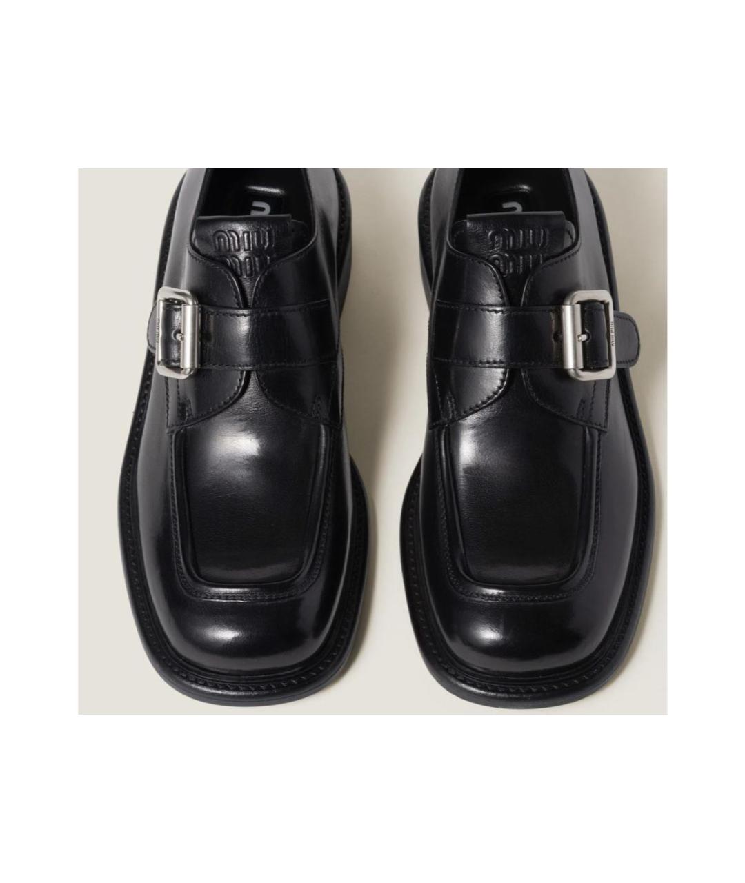 MIU MIU Черные кожаные лоферы, фото 3