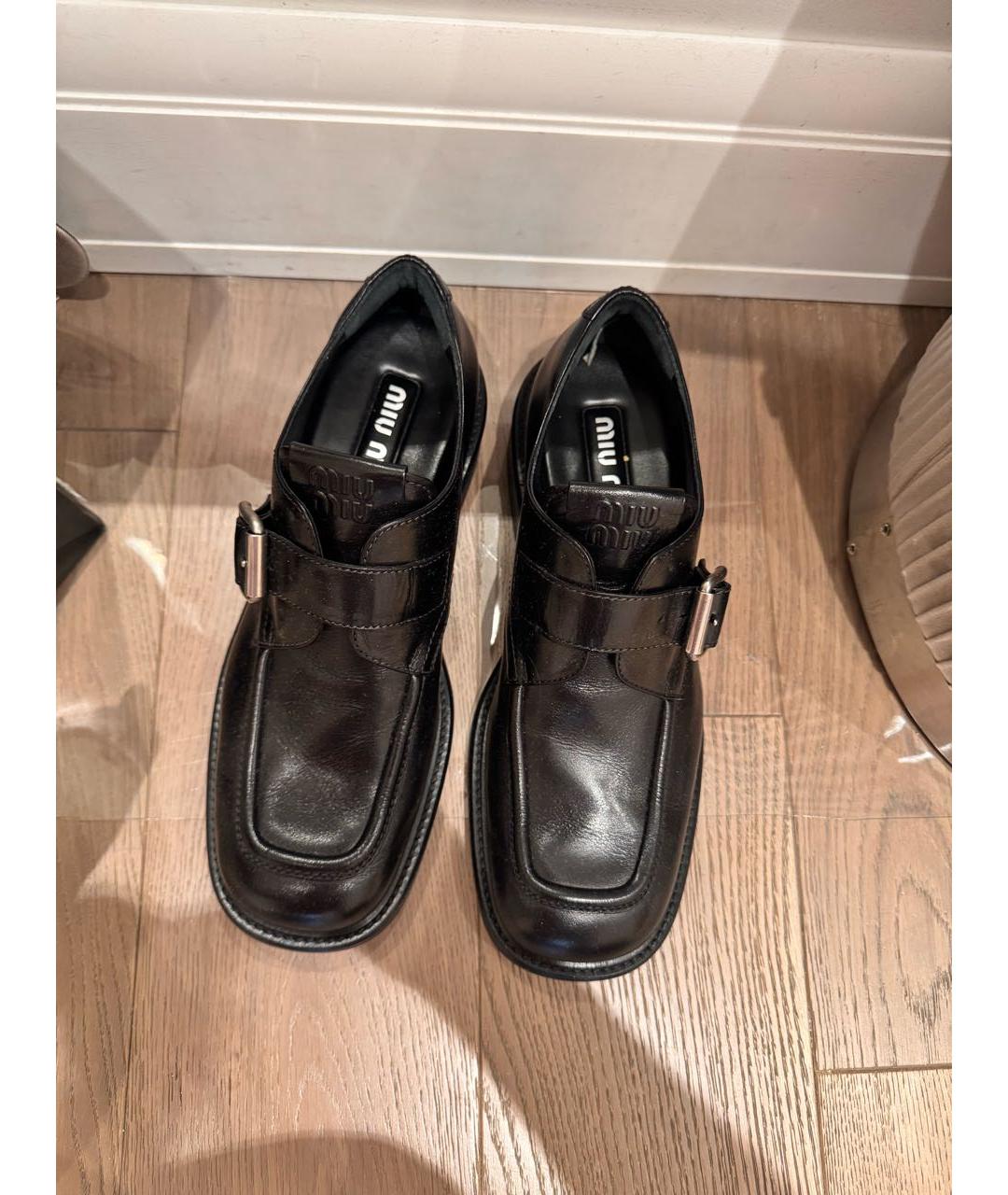 MIU MIU Черные кожаные лоферы, фото 6