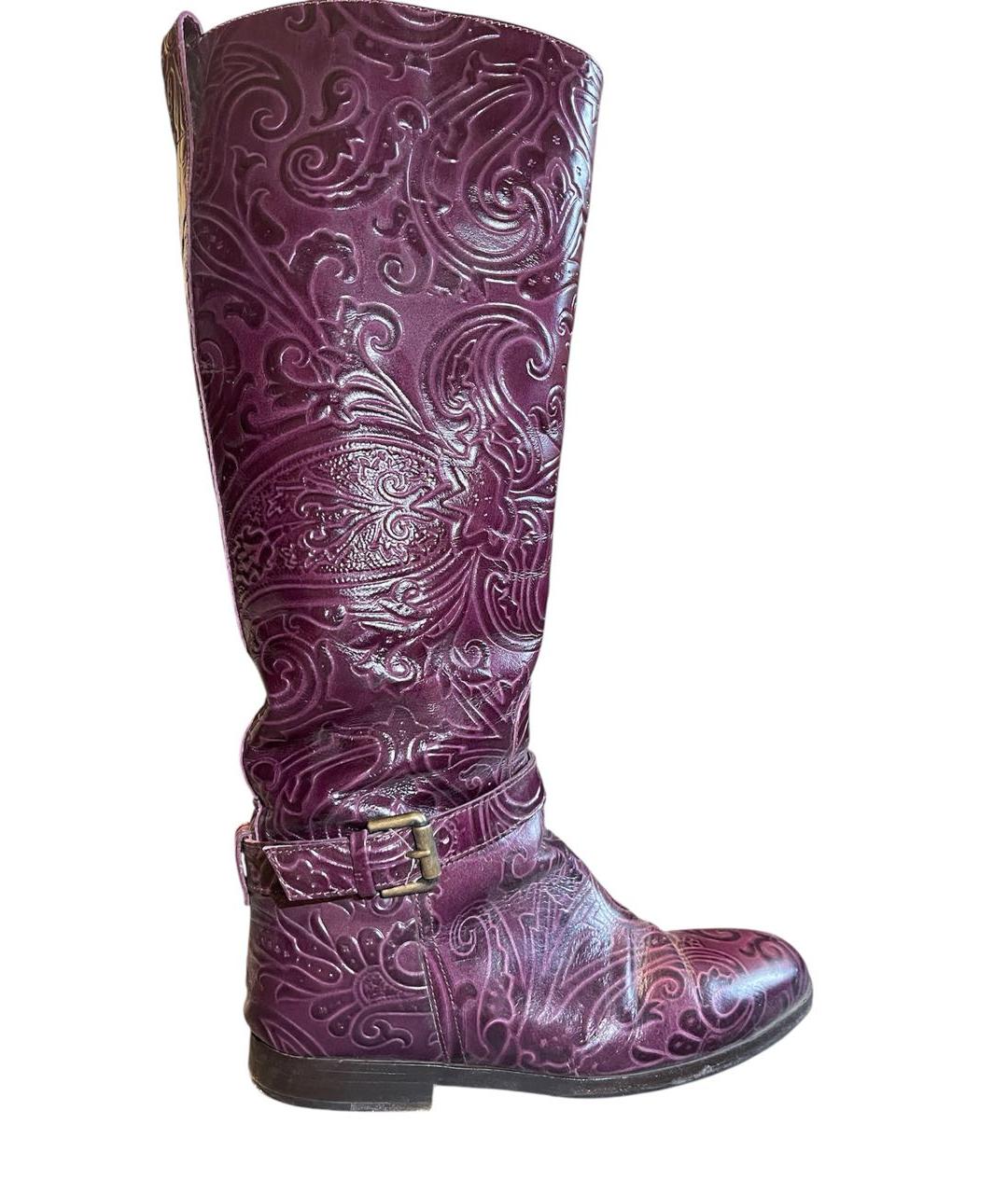 ETRO Фиолетовые кожаные сапоги, фото 1