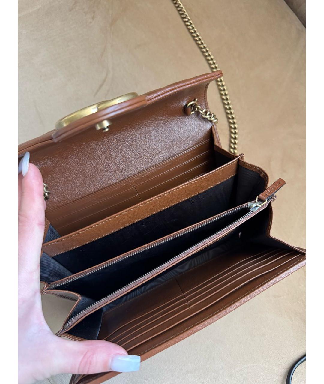 GUCCI Коричневая кожаная сумка через плечо, фото 7