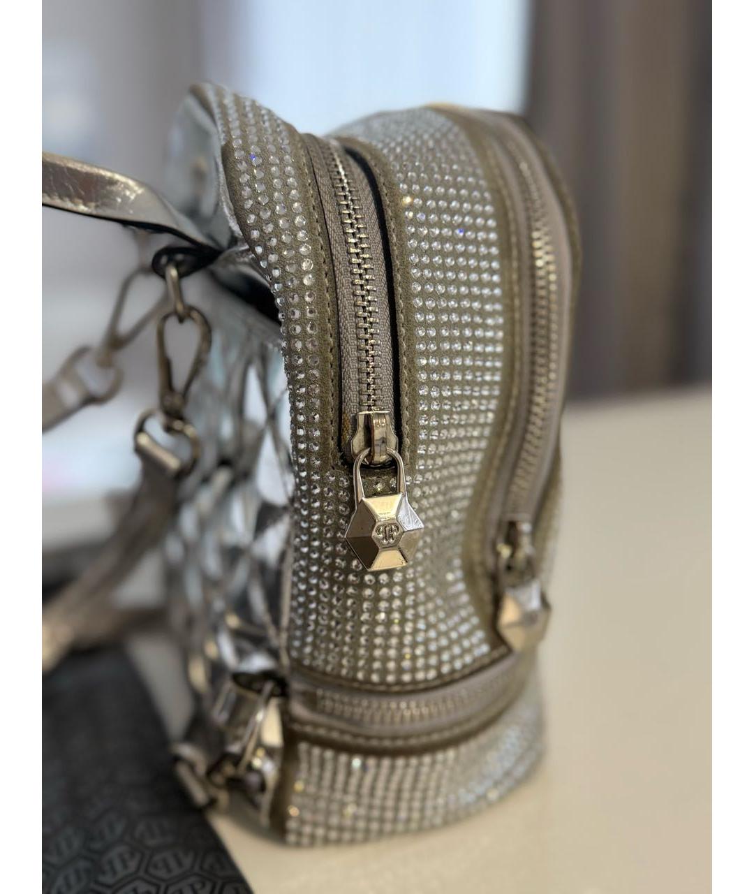 PHILIPP PLEIN Серый замшевый рюкзак, фото 4