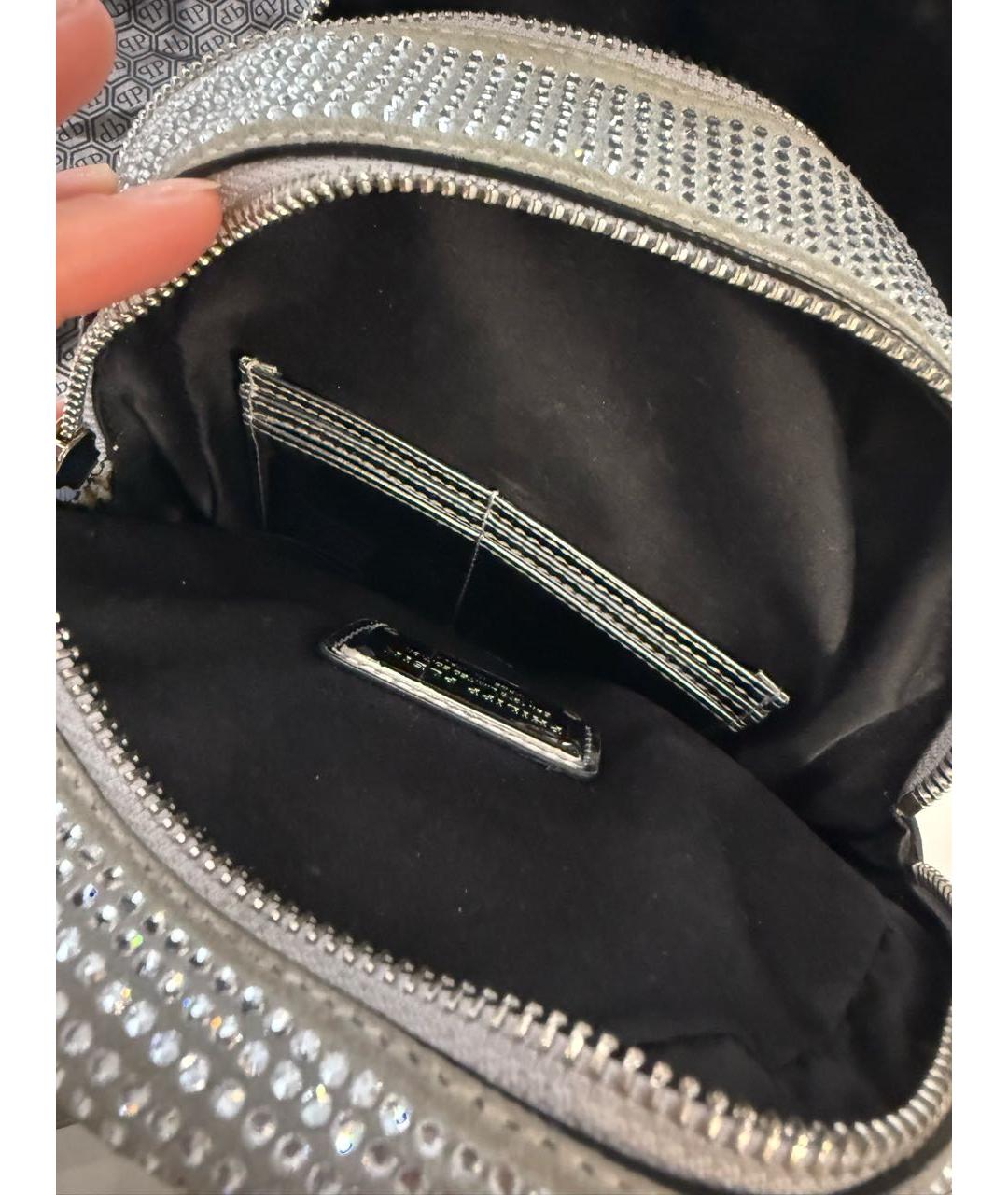 PHILIPP PLEIN Серый замшевый рюкзак, фото 6
