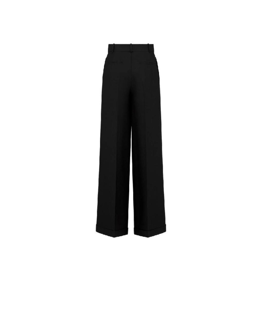 CHRISTIAN DIOR Черные шерстяные прямые брюки, фото 2