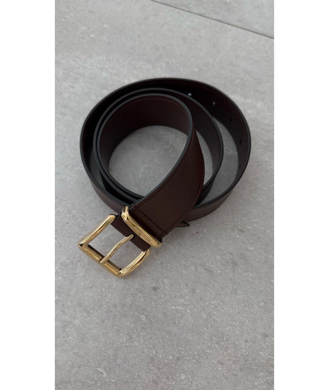 MIU MIU Коричневый кожаный ремень, фото 2