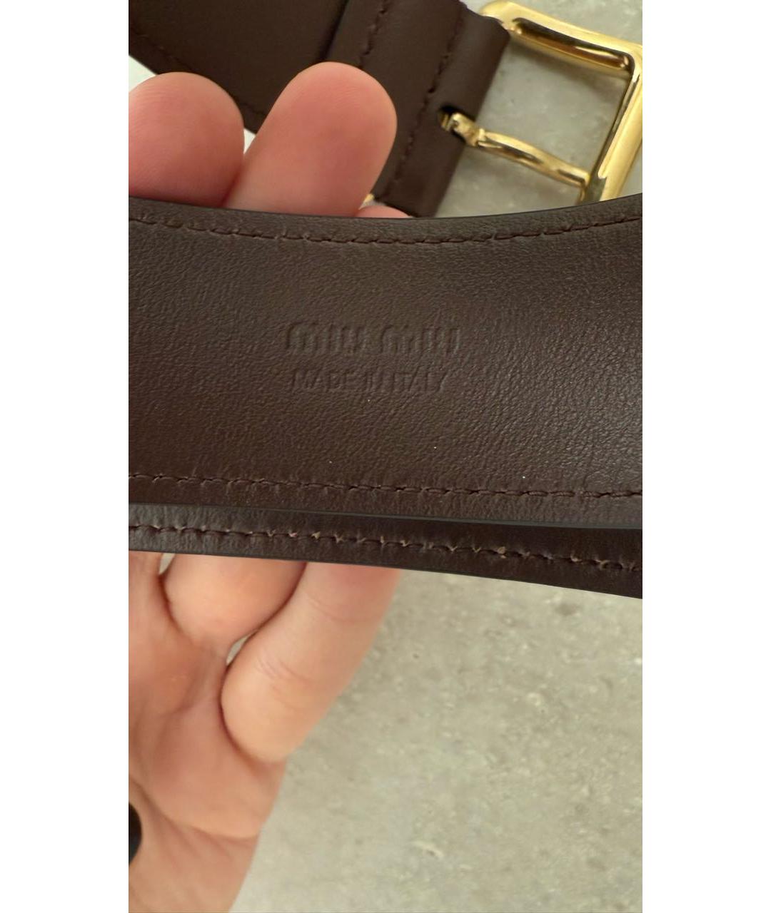 MIU MIU Коричневый кожаный ремень, фото 4