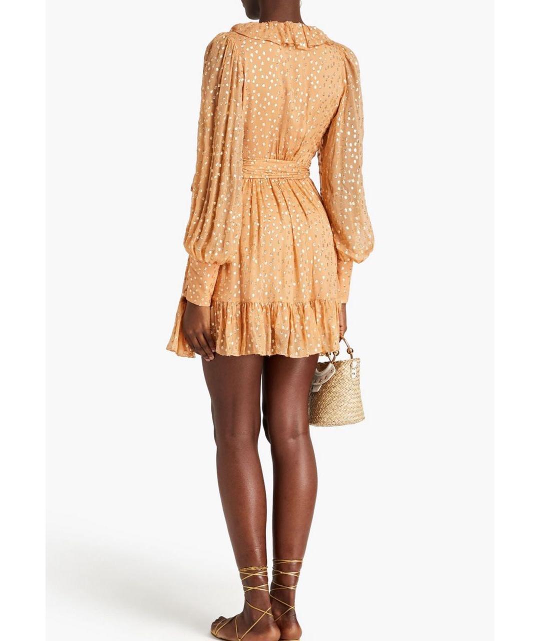 ZIMMERMANN Бежевое шелковое коктейльное платье, фото 3