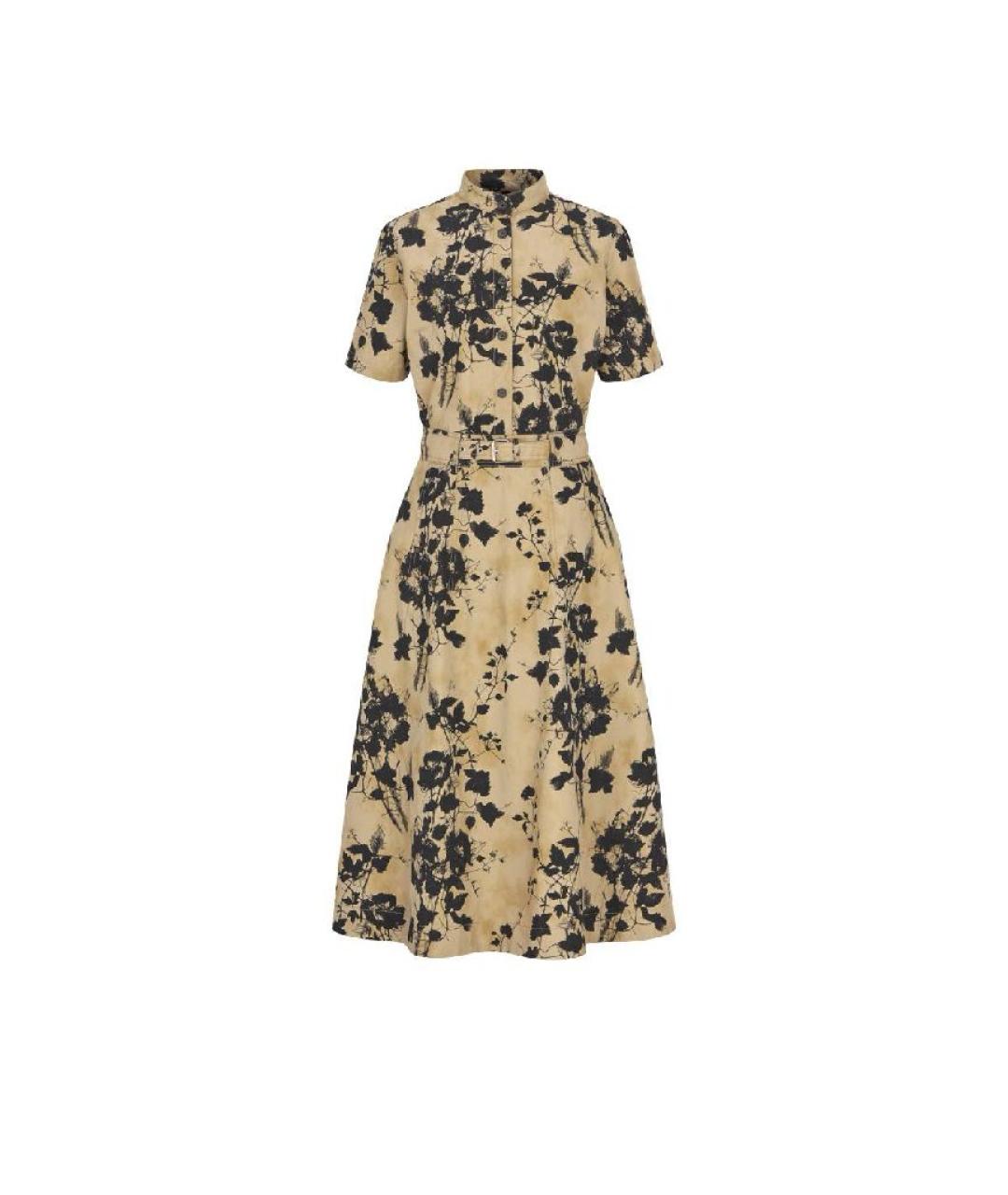 CHRISTIAN DIOR Бежевое хлопковое повседневное платье, фото 1