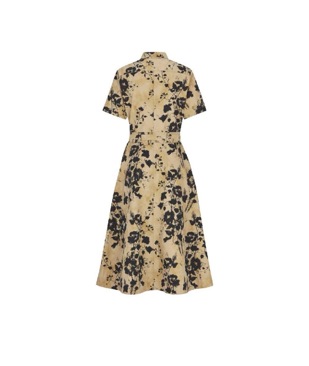 CHRISTIAN DIOR Бежевое хлопковое повседневное платье, фото 2