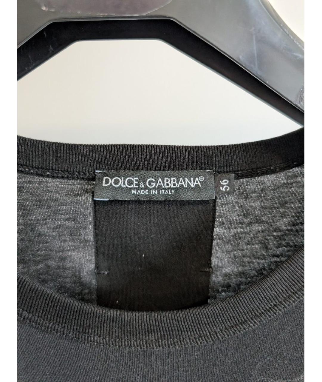 DOLCE&GABBANA Черная хлопковая футболка, фото 3