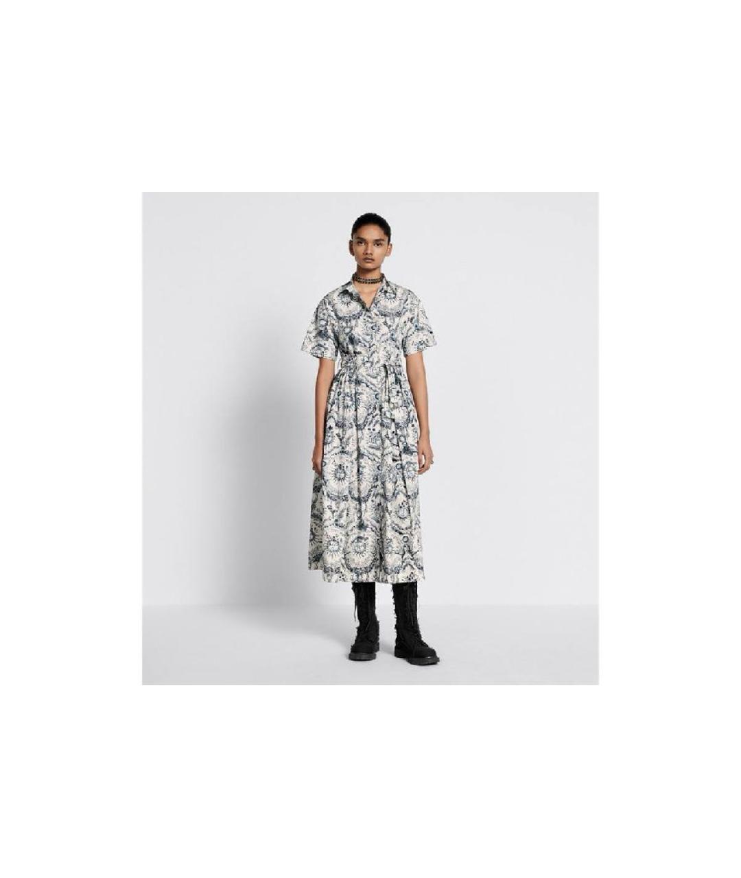 CHRISTIAN DIOR Белое хлопковое повседневное платье, фото 6