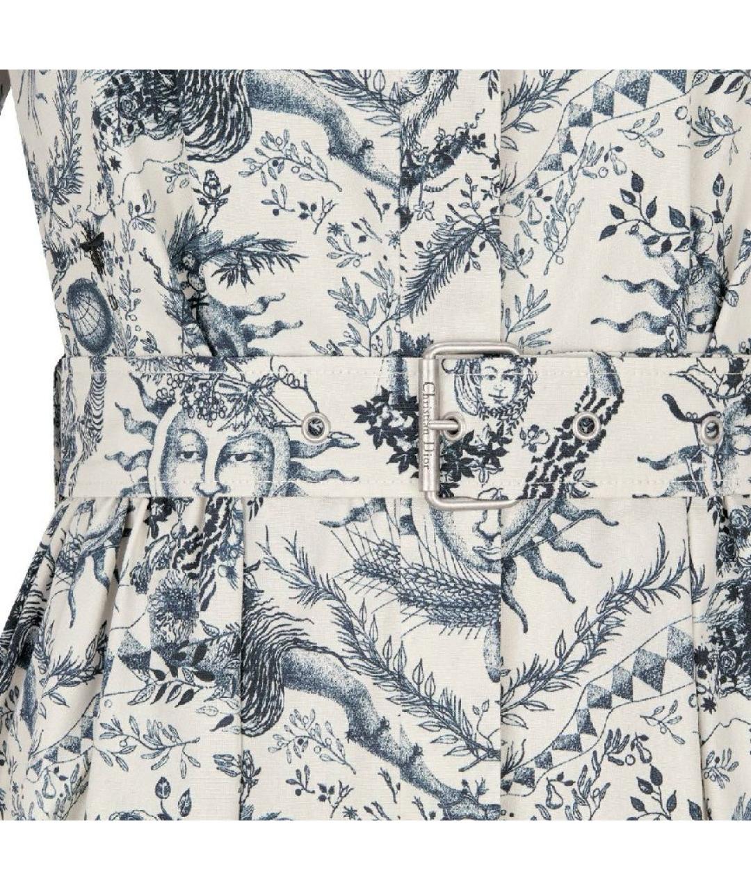 CHRISTIAN DIOR Белое хлопковое повседневное платье, фото 4