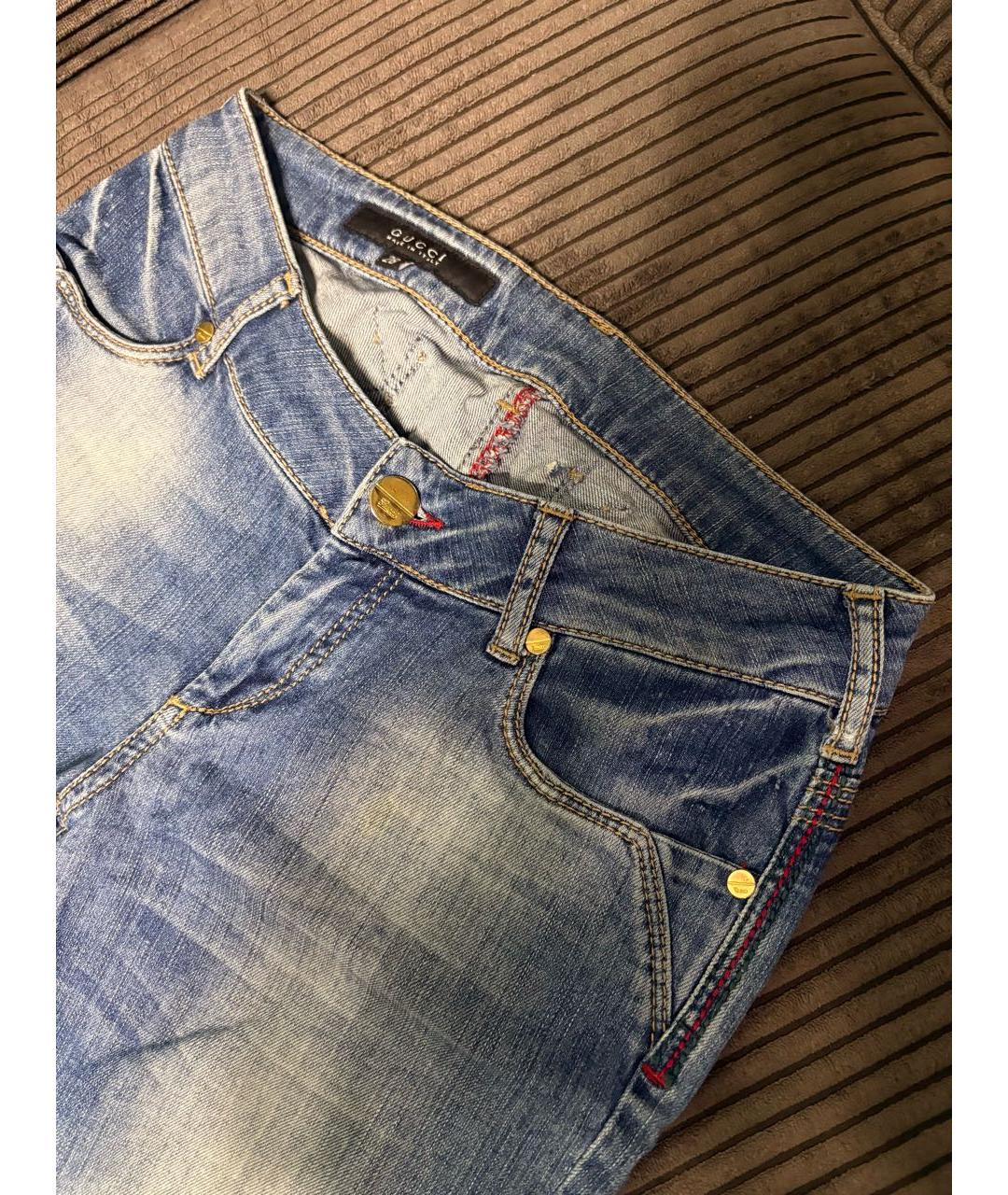 GUCCI Голубые прямые джинсы, фото 7