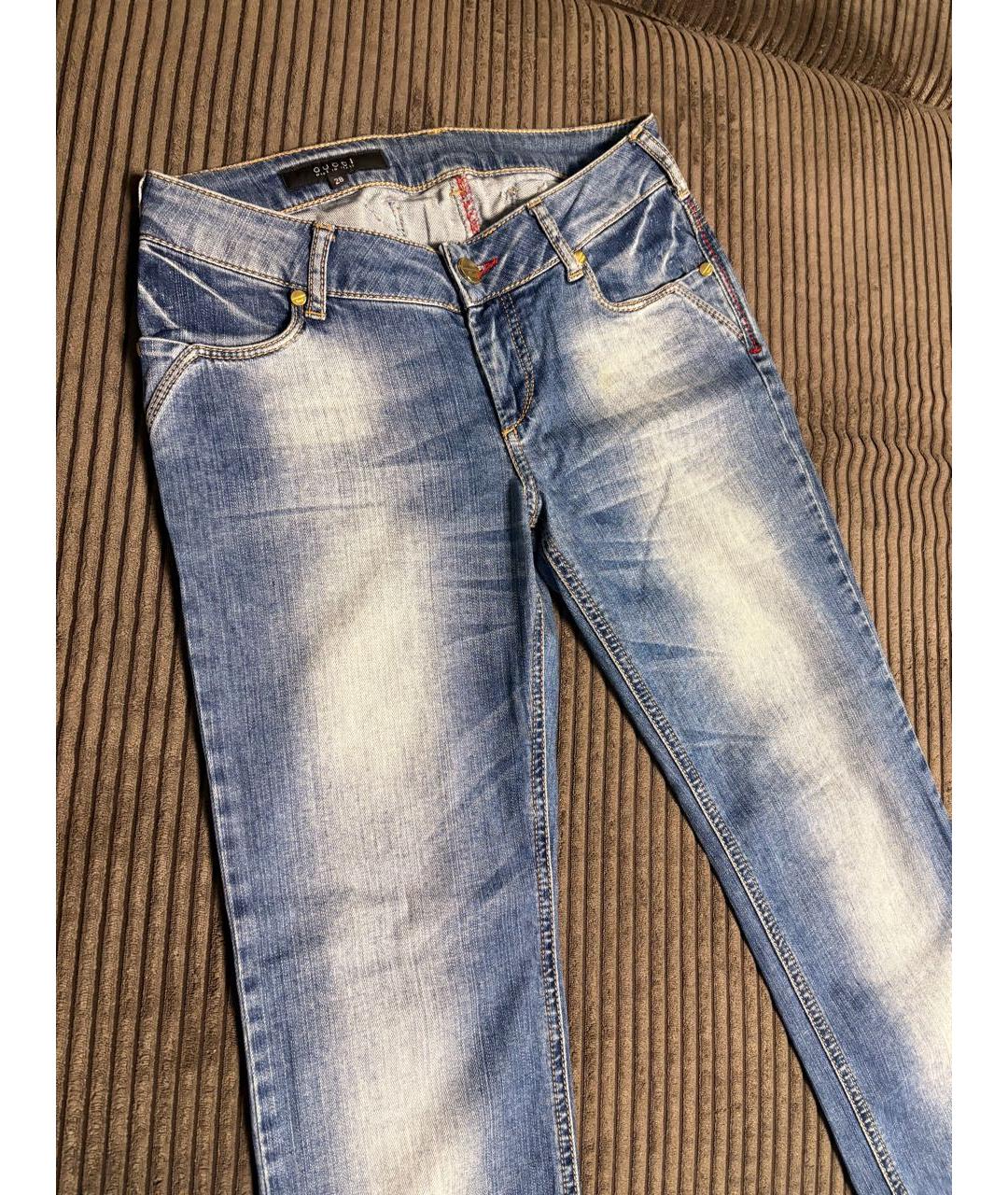 GUCCI Голубые прямые джинсы, фото 5