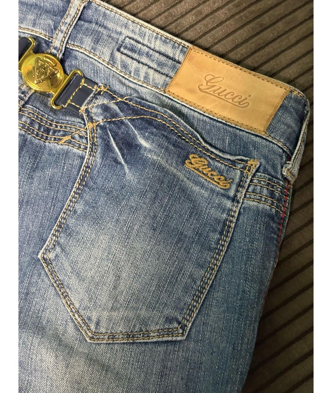 GUCCI Голубые прямые джинсы, фото 6