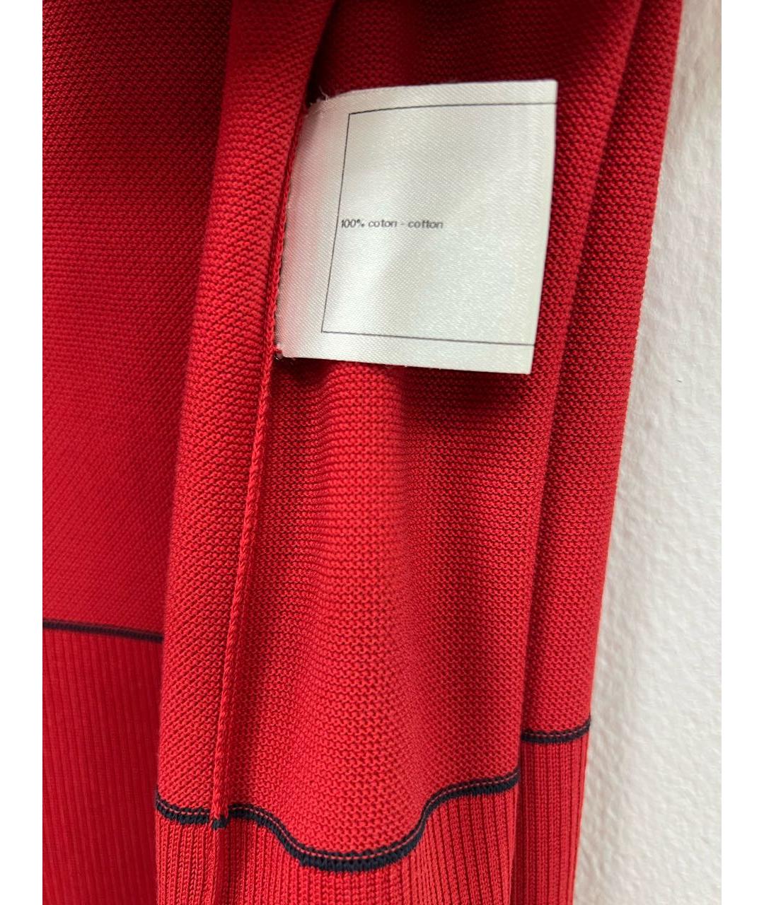 CHANEL Красное хлопковое повседневное платье, фото 7