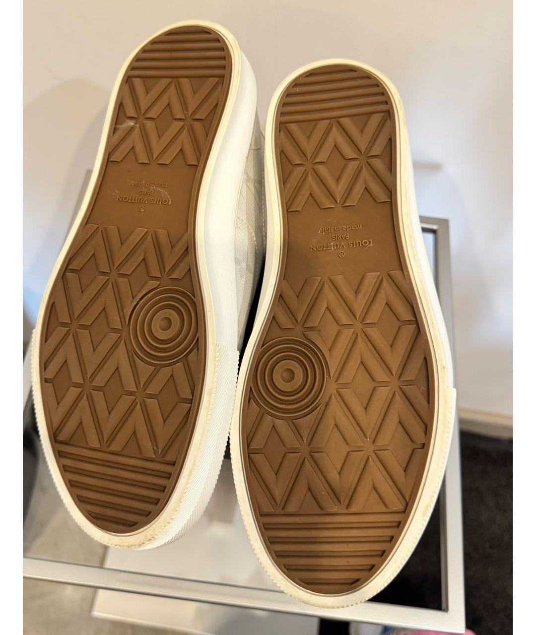 LOUIS VUITTON Белые кожаные низкие кроссовки / кеды, фото 6