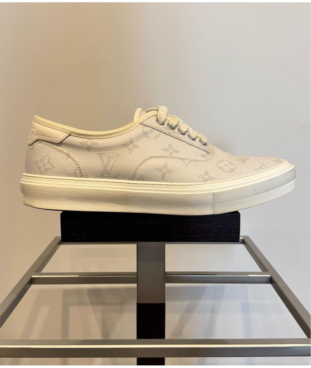 LOUIS VUITTON Белые кожаные низкие кроссовки / кеды, фото 8