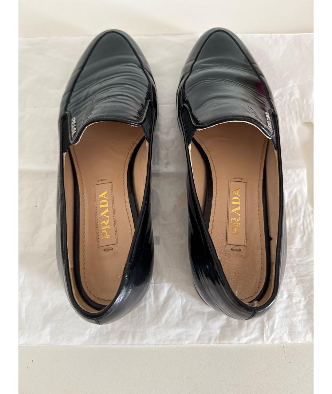 PRADA Черные лоферы из лакированной кожи, фото 5
