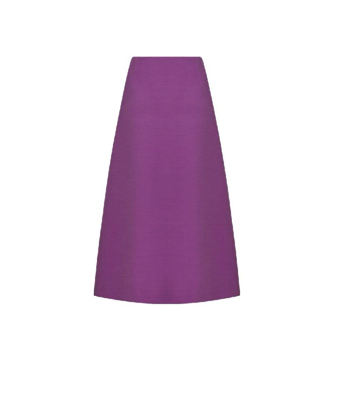 CHRISTIAN DIOR Фиолетовая шерстяная юбка миди, фото 2