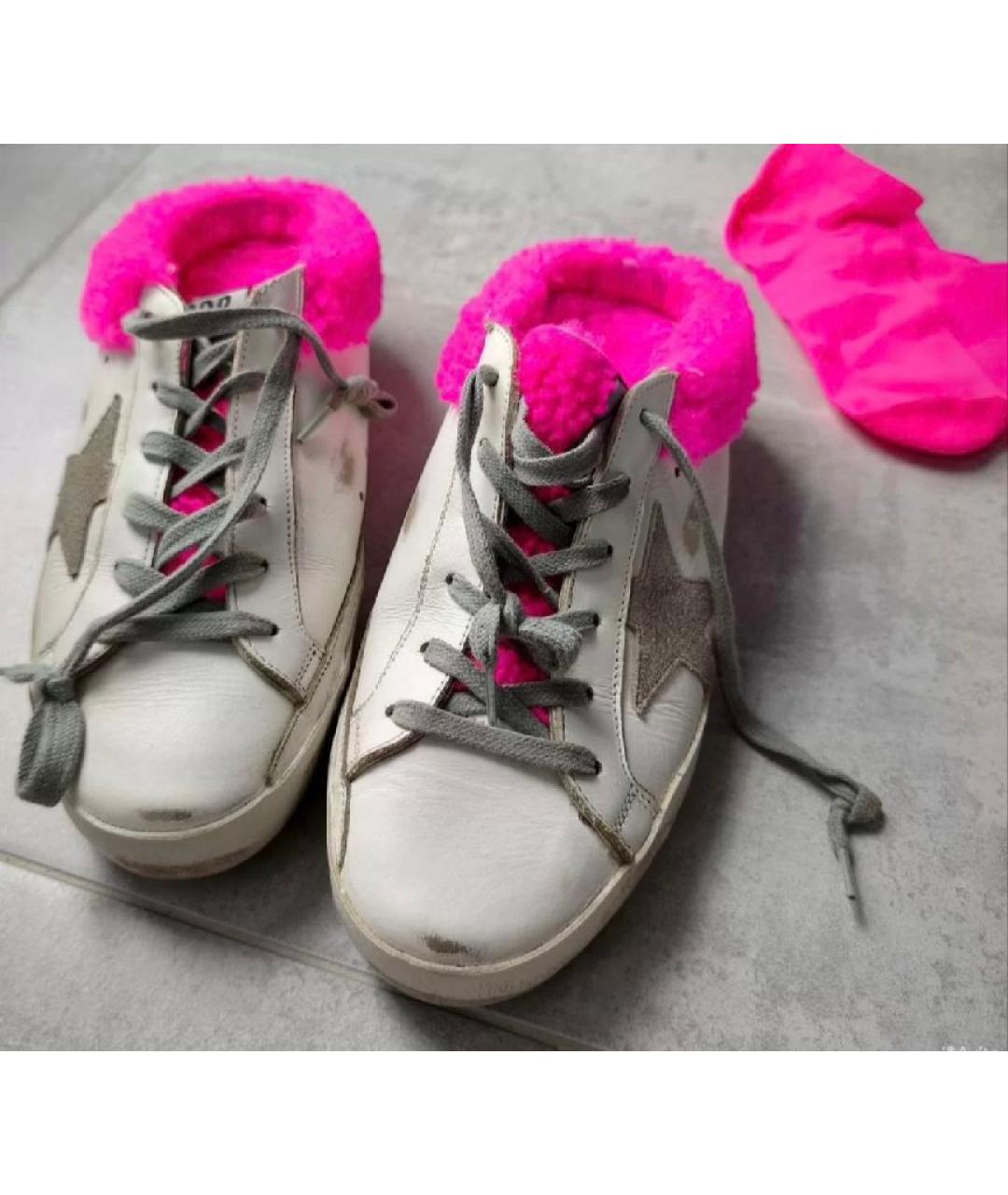GOLDEN GOOSE DELUXE BRAND Розовые кожаные мюли, фото 2