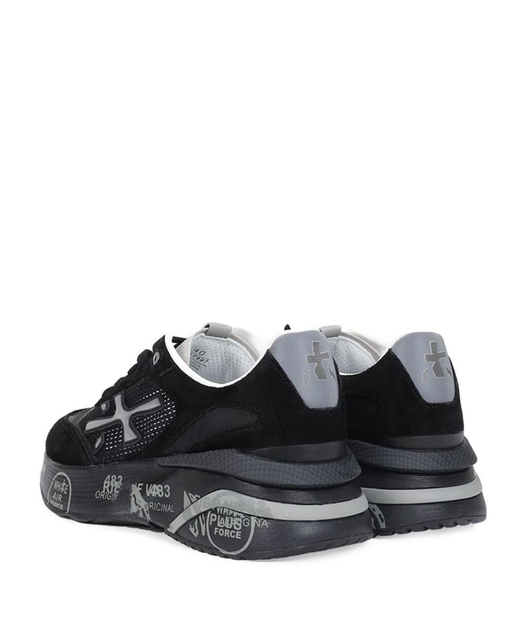 PREMIATA Черные замшевые низкие кроссовки / кеды, фото 4