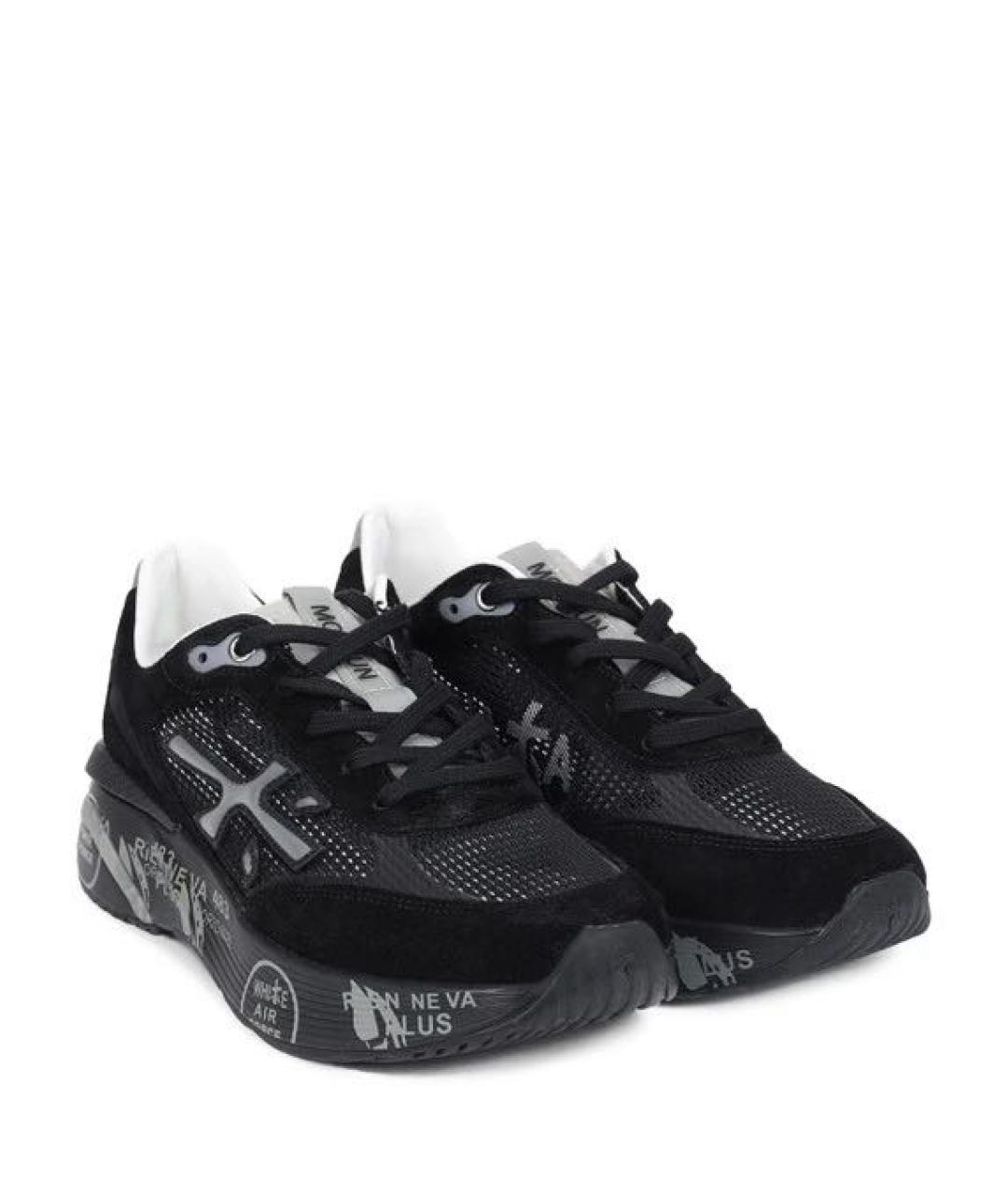 PREMIATA Черные замшевые низкие кроссовки / кеды, фото 2