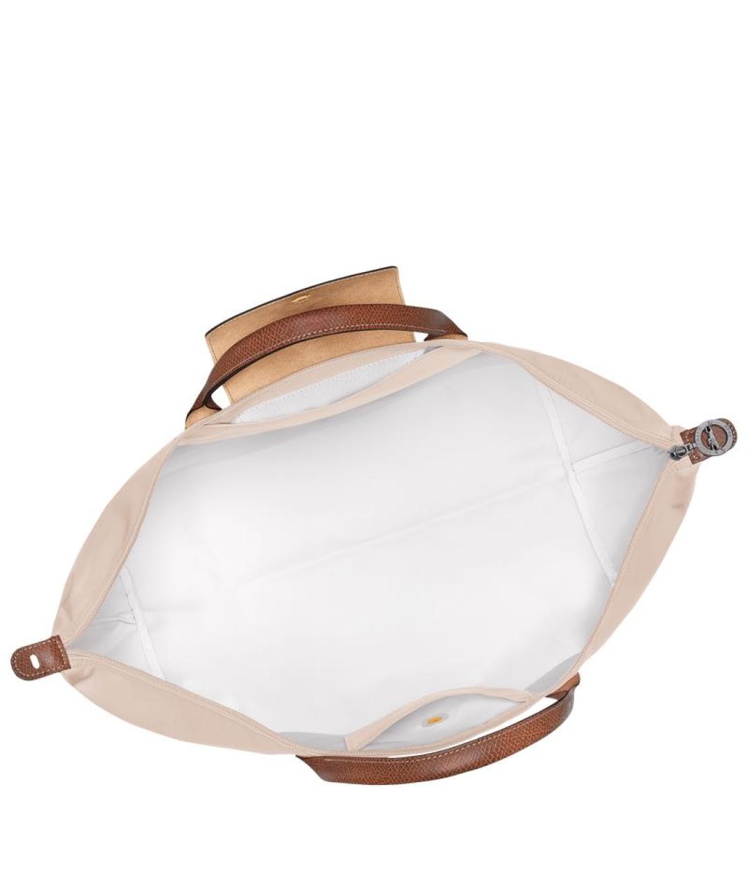 LONGCHAMP Белая кожаная дорожная/спортивная сумка, фото 4