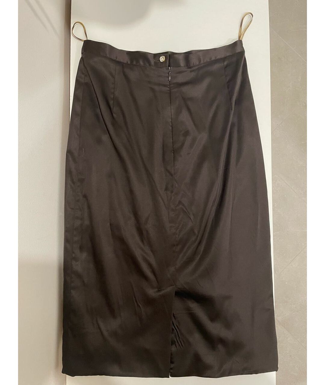 DOLCE&GABBANA Черная шелковая юбка миди, фото 2