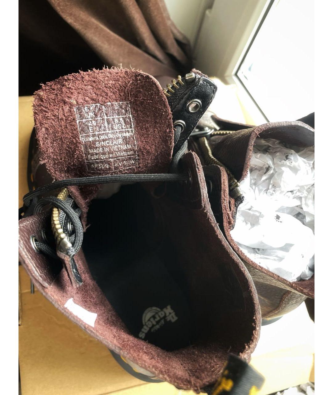 DR. MARTENS Бордовые кожаные ботинки, фото 3