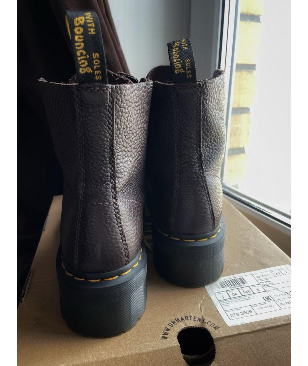 DR. MARTENS Бордовые кожаные ботинки, фото 4