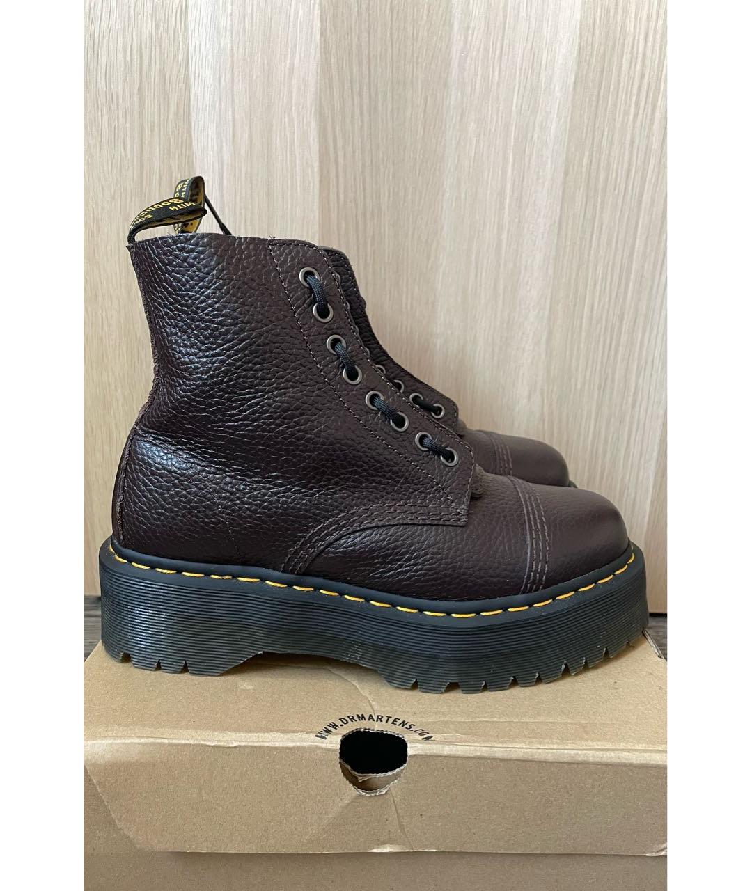 DR. MARTENS Бордовые кожаные ботинки, фото 6