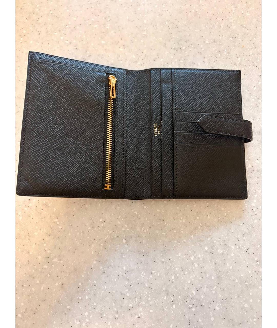 HERMES Черный кожаный кардхолдер, фото 2