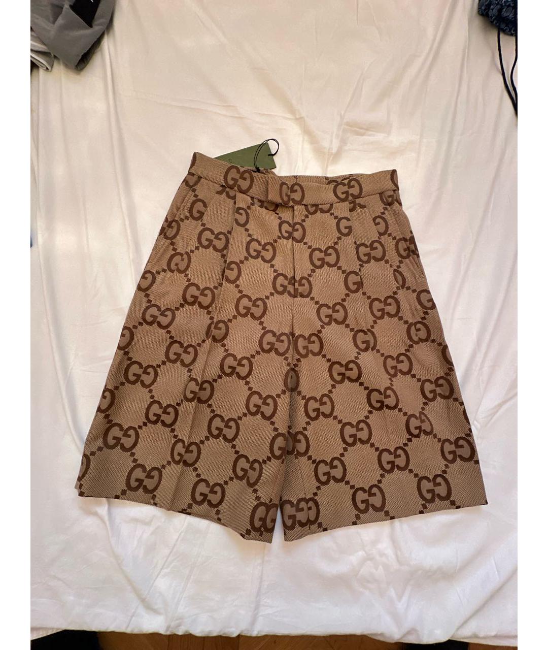 GUCCI Бежевые хлопковые шорты, фото 9