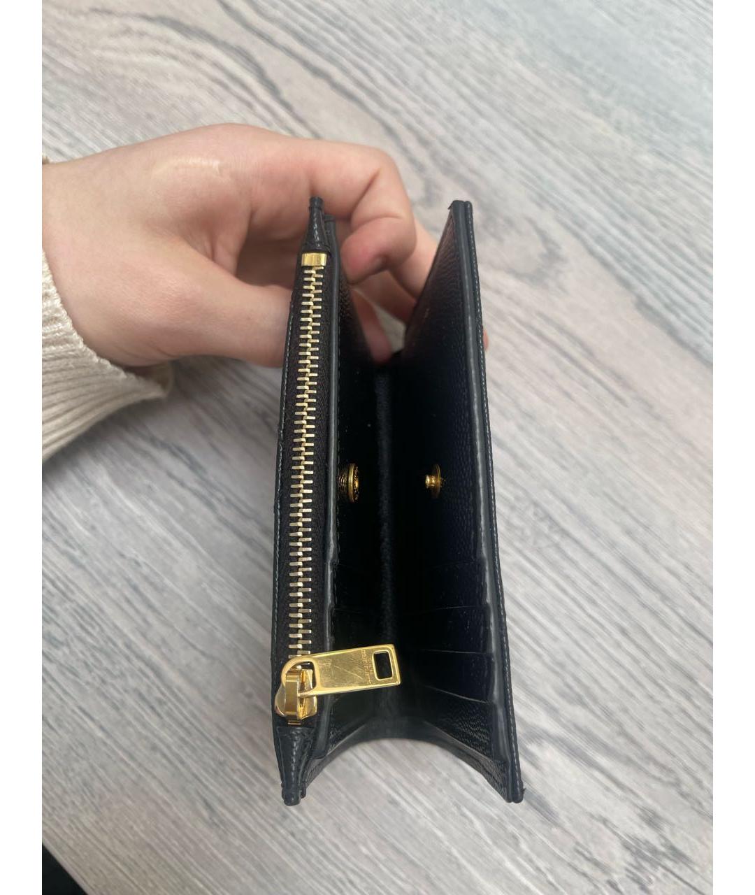 SAINT LAURENT Черный кожаный кошелек, фото 5