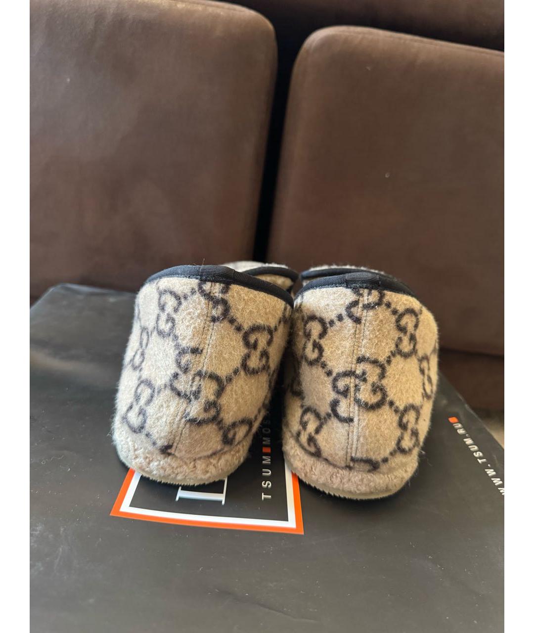 GUCCI Бежевые слипоны, фото 4