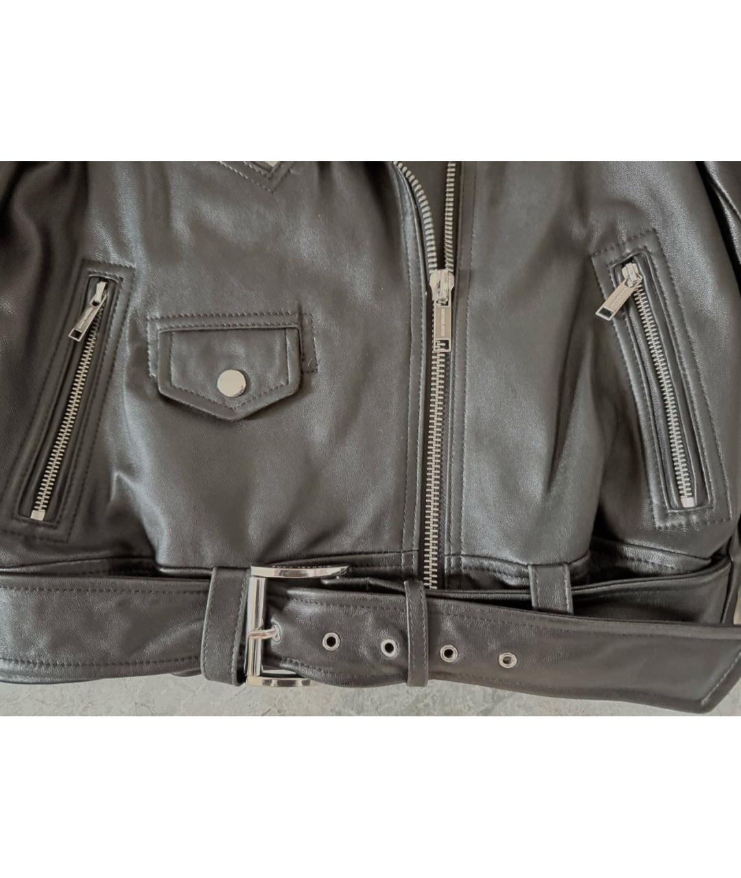 MICHAEL KORS Черная кожаная куртка, фото 4