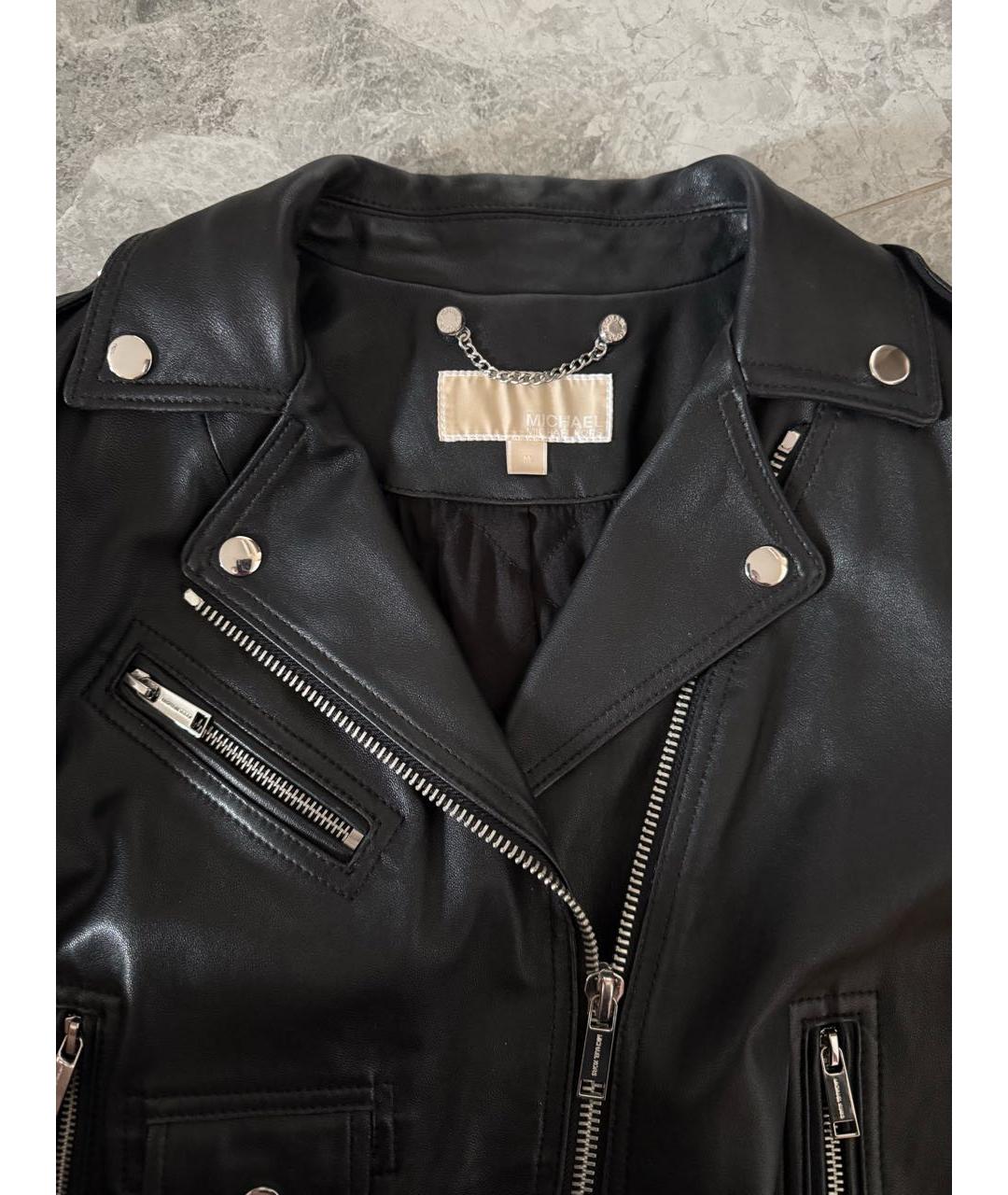 MICHAEL KORS Черная кожаная куртка, фото 3