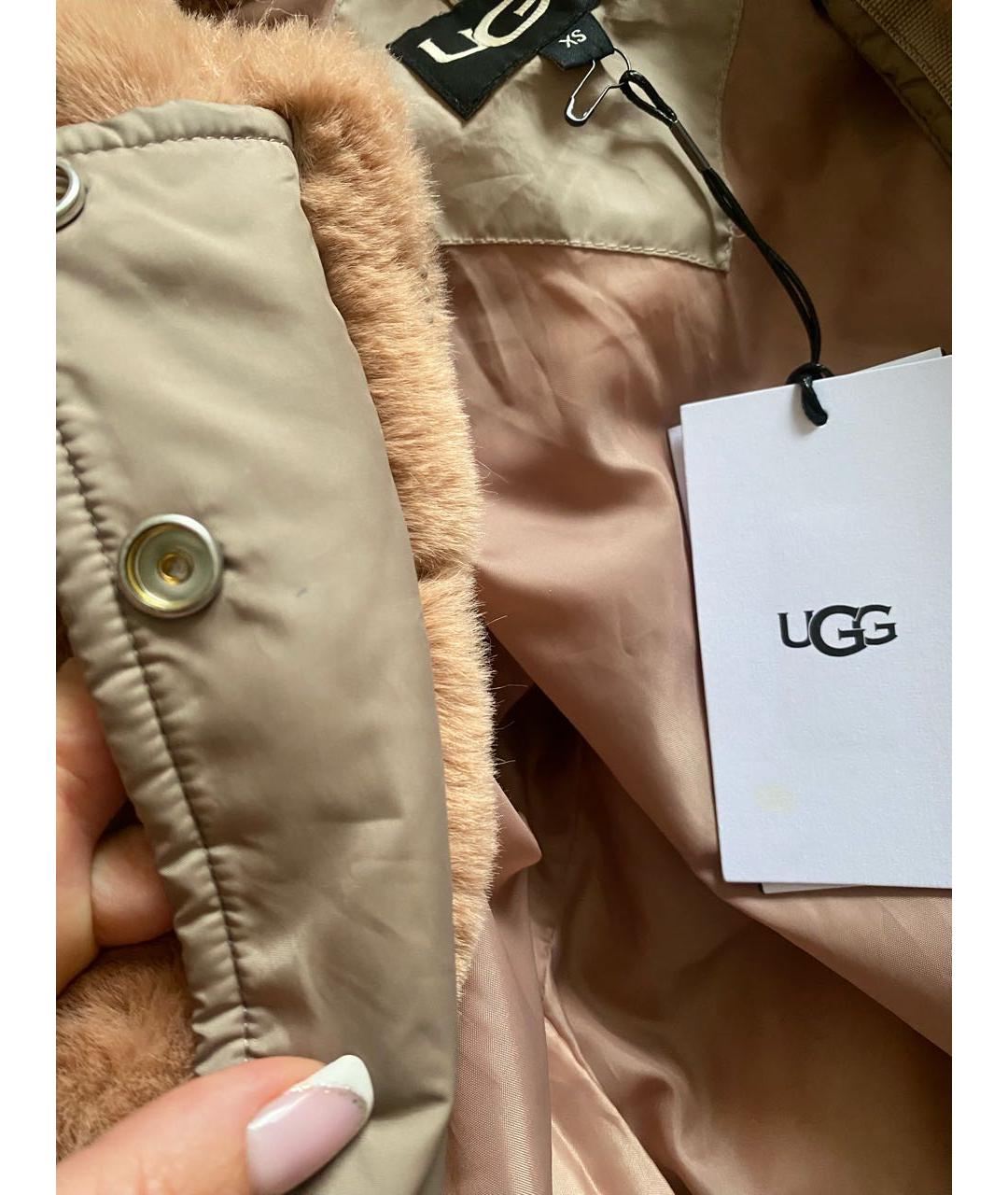 UGG AUSTRALIA Бежевый полиэстеровый пуховик, фото 6