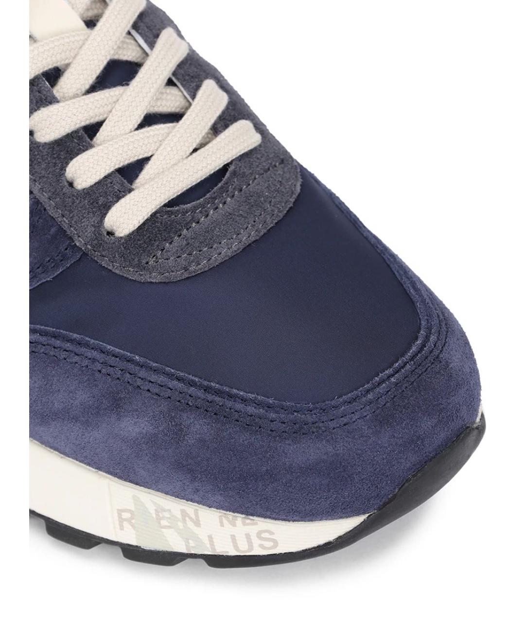 PREMIATA Темно-синие замшевые низкие кроссовки / кеды, фото 3