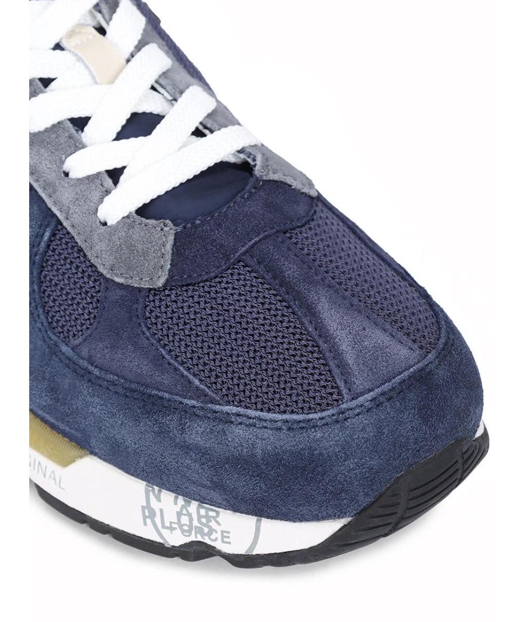 PREMIATA Синие замшевые низкие кроссовки / кеды, фото 3