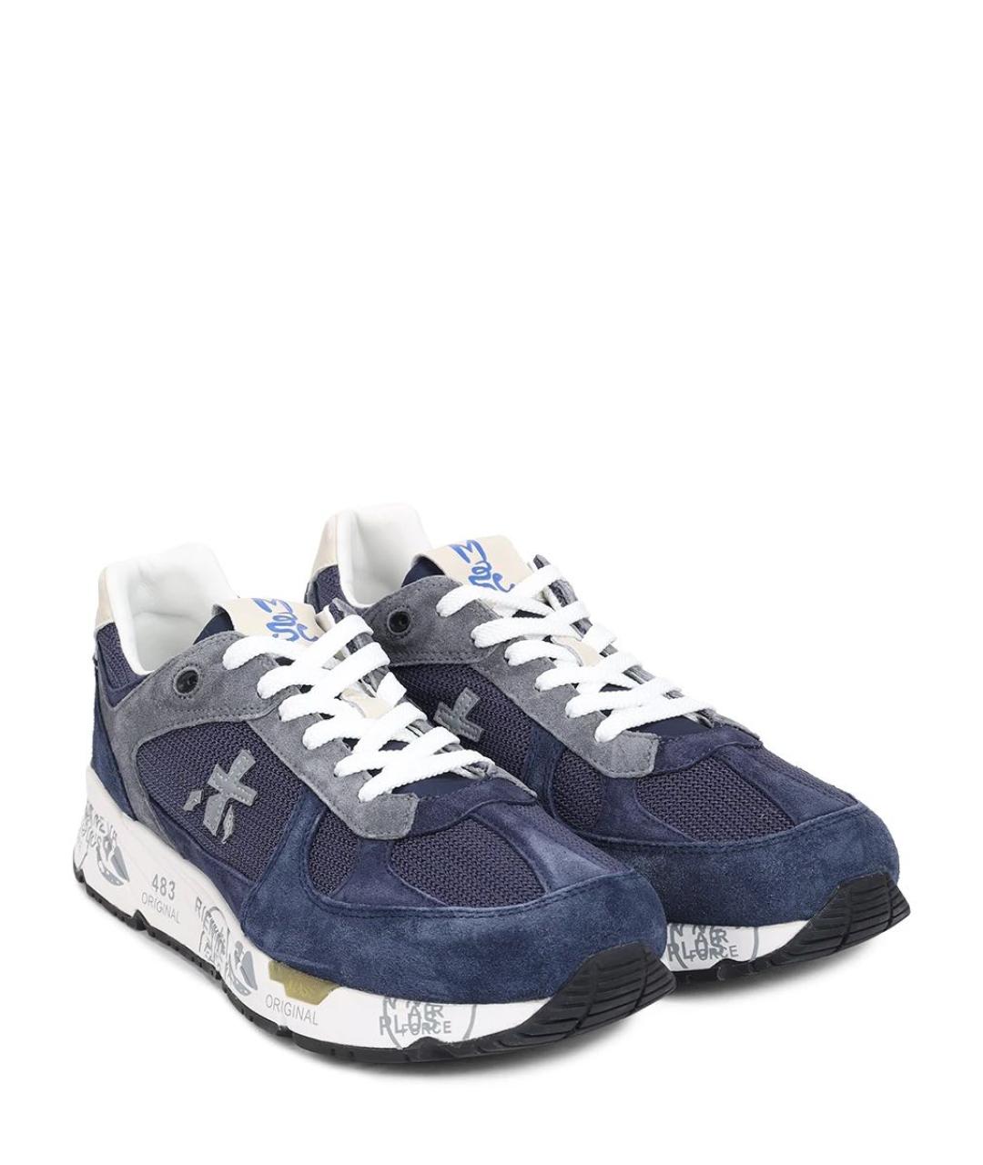 PREMIATA Синие замшевые низкие кроссовки / кеды, фото 2